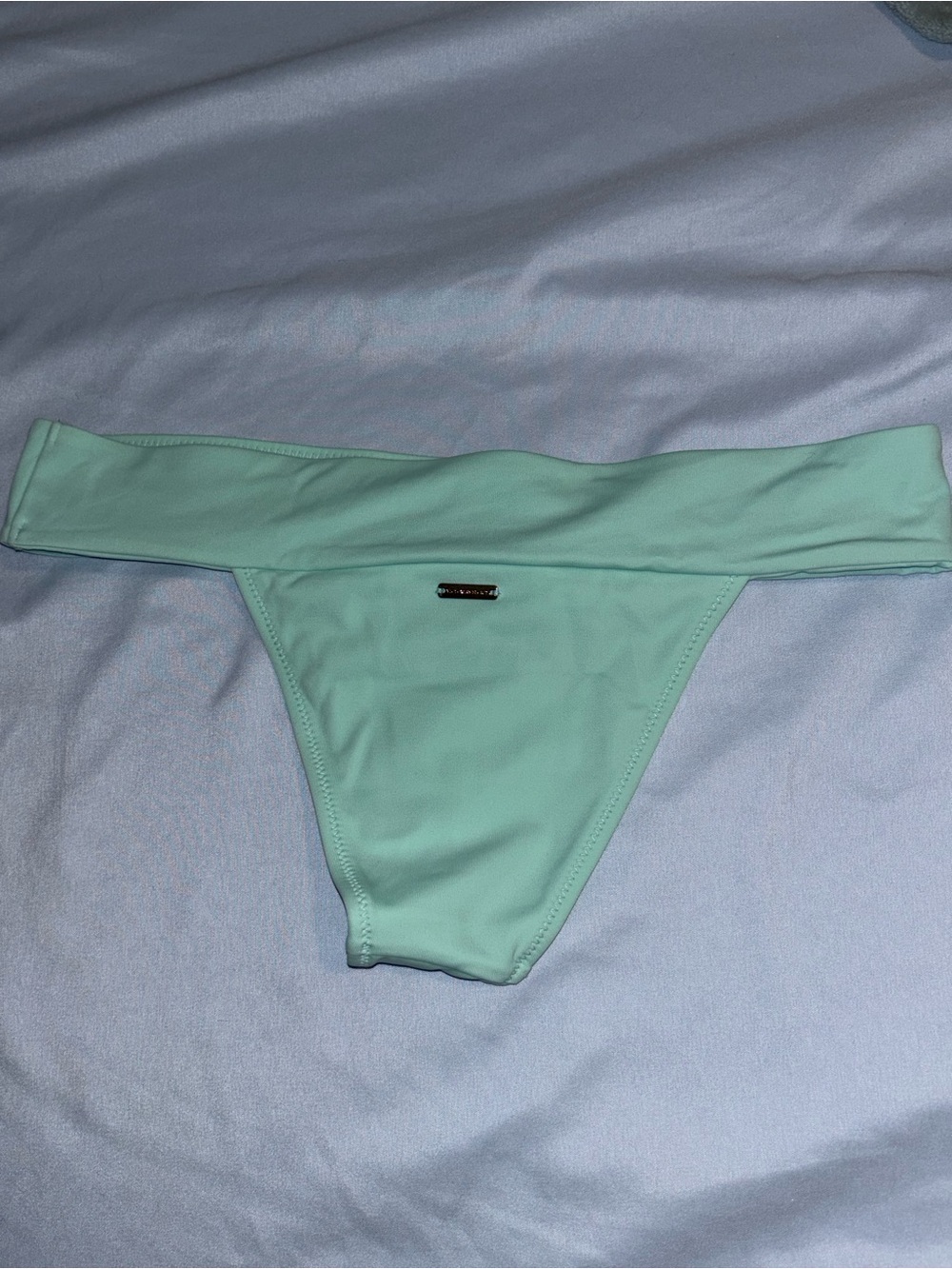 Victorias secret Mint Green Bikini Bottom with Metal Logo Plate